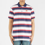 Bobson Japanese Men's Basic Striped Collared shirt for Men Trendy fashion High Quality Apparel Comfortable Casual Polo shirt for Men Slim Fit 126573 (Navy)