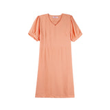 Bobson Japanese Ladies Basic Dress for Women Trendy fashion High Quality Apparel Comfortable Casual Dress for Women Regular Fit 148443 (Peach)