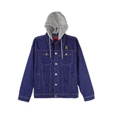 Bobson Japanese Men's Basic Hoodie Denim Jacket for Men Trendy Fashion High Quality Apparel Comfortable Casual Jacket for Men Regular Fit 131728 (Medium Wash)