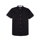 Bobson Japanese Men's Basic Woven Button Down Short Sleeve Shirt for Men Trendy Fashion High Quality Apparel Comfortable Casual Polo for Men Slim Fit 154720 (Black)