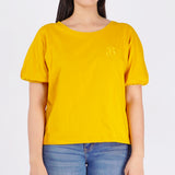 Bobson Japanese Ladies Basic Tees Loose Fit 148397 (Yellow Gold)