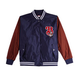 Bobson Japanese Ladies Basic Varsity Jacket Loose Fit 131485 (Dark Navy)