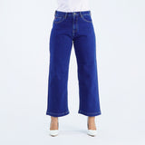 Bobson Japanese Ladies Basic Denim Baggy Jeans 153960 (Medium Shade)
