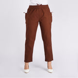 Bobson Japanese Ladies Basic Non-Denim Drawstring Pants 154431-U (Brown)