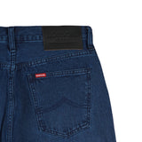 Bobson Japanese Men's Basic Denim Regular Straight Mid Waist 153993 (Dark Shade)