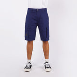 Bobson Japanese Men's Basic Non-Denim Cargo Short Mid Waist 123077 (Navy)