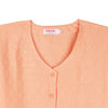 Bobson Japanese Ladies Basic Woven Button Down Blouse Relaxed Fit 152327 (Peach)