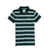 Bobson Japanese Ladies Basic Striped Collared Shirt Missed Lycra Fabric Regular Fit 137291 (Teal Green)