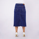 Bobson Japanese Ladies Basic Denim Skirt 157076 (Medium Shade)