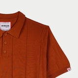 Bobson Japanese Men's Basic Collared Shirt Boxy Fit 155100 (Rust)