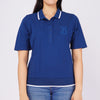 Bobson Japanese Ladies Basic Collared Shirt Relaxed Fit 139895 (Poseidon)