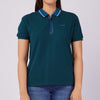 Bobson Japanese Ladies Basic Collared Shirt Relaxed Fit 135013 (Teal)