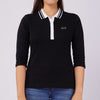 Bobson Japanese Ladies Basic Collared Shirt Slim Fit 133576 (Black)