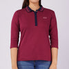 Bobson Japanese Ladies Basic Collared Shirt Slim Fit 133576 (Rumba Red)