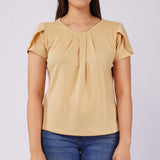 Bobson Japanese Ladies Basic Tees Boxy Fit 160364-U (Beige)