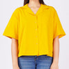 Bobson Japanese Ladies Basic Woven Shirt Button Down Boxy Fit 144239 (Yellow Gold)