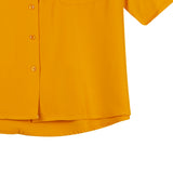 Bobson Japanese Ladies Basic Woven Shirt Button Down Boxy Fit 144239 (Yellow Gold)