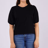 Bobson Japanese Ladies Basic Tees Crop Fit 162667 (Black)