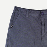 Bobson Japanese Men's Basic Non-Denim Tapered Short Mid Waist 166289 (Blue)