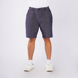 Bobson Japanese Men's Basic Non-Denim Tapered Short Mid Waist 166289 (Navy)