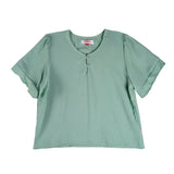 Bobson Japanese Ladies Basic Woven Shirt Boxy Fit 158230-U (Light Green)