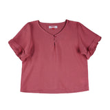 Bobson Japanese Ladies Basic Woven Shirt Boxy Fit 158230-U (Old Rose)