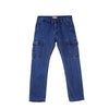 Bobson Japanese Men's Basic Denim Cargo Jeans Mid Waist 166786 (Light Shade)