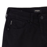 Bobson Japanese Men's Basic Denim Pants Skinny Mid Waist 163416 (Black)