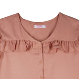 Bobson Japanese Ladies Basic Woven Shirt Boxy Fit 155596 (Peach)