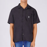 Bobson Japanese Men's Basic Woven Shirt Boxy Fit 159614 (Black)