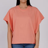 Bobson Japanese Ladies Basic Round Neck T shirt For Women Trendy Fashion High Quality Apparel Comfortable Casual  Tees Relaxed Fit 142177 (Burnt Coral)