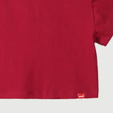 Bobson Japanese Ladies Basic Round Neck T shirt For Women Trendy Fashion High Quality Apparel Comfortable Casual  Tees Relaxed Fit 142177 (Rumba Red)