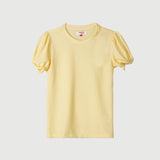 Bobson Japanese Ladies Basic Tees Garterized Sleeves Trendy Fashion High Quality Apparel Comfortable Casual Blouse for Women Regular Fit 140104 (Yellow Gold)